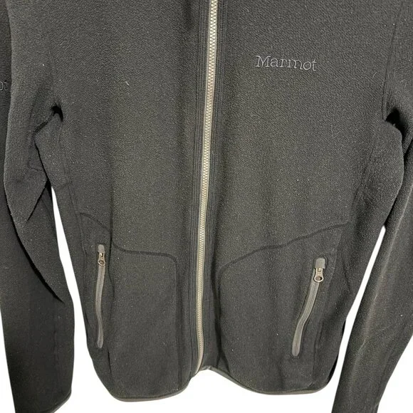 Marmot Fleece Mens Jacket Coat Size Medium Black Full Zip - Picture 4 of 6